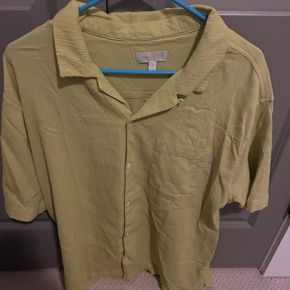 Urban Outfitter Green Mesh Button Shirt
